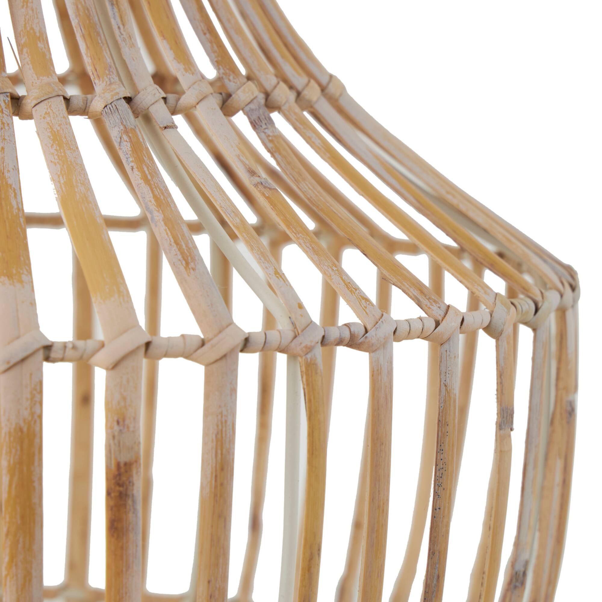 17" Brown Bamboo Handmade Open Frame Vase